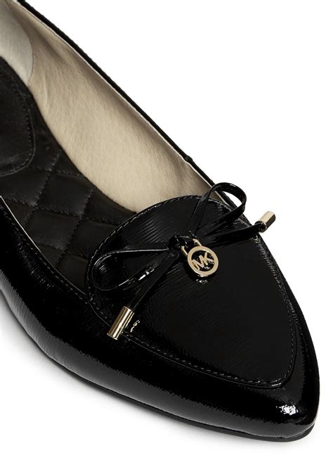 michael kors large flat black file|michael kors leather flats.